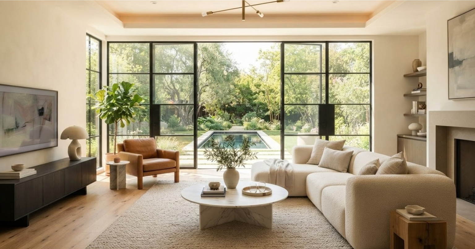 Ultra-realistic luxury modern villa interior